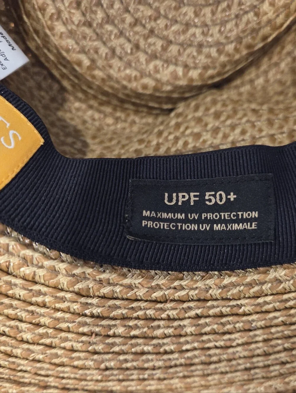 Eric Javits UPF 50+ Fedora Sun Hat Black Band Tan Packable Squishee Lightweight - Picture 8 of 13